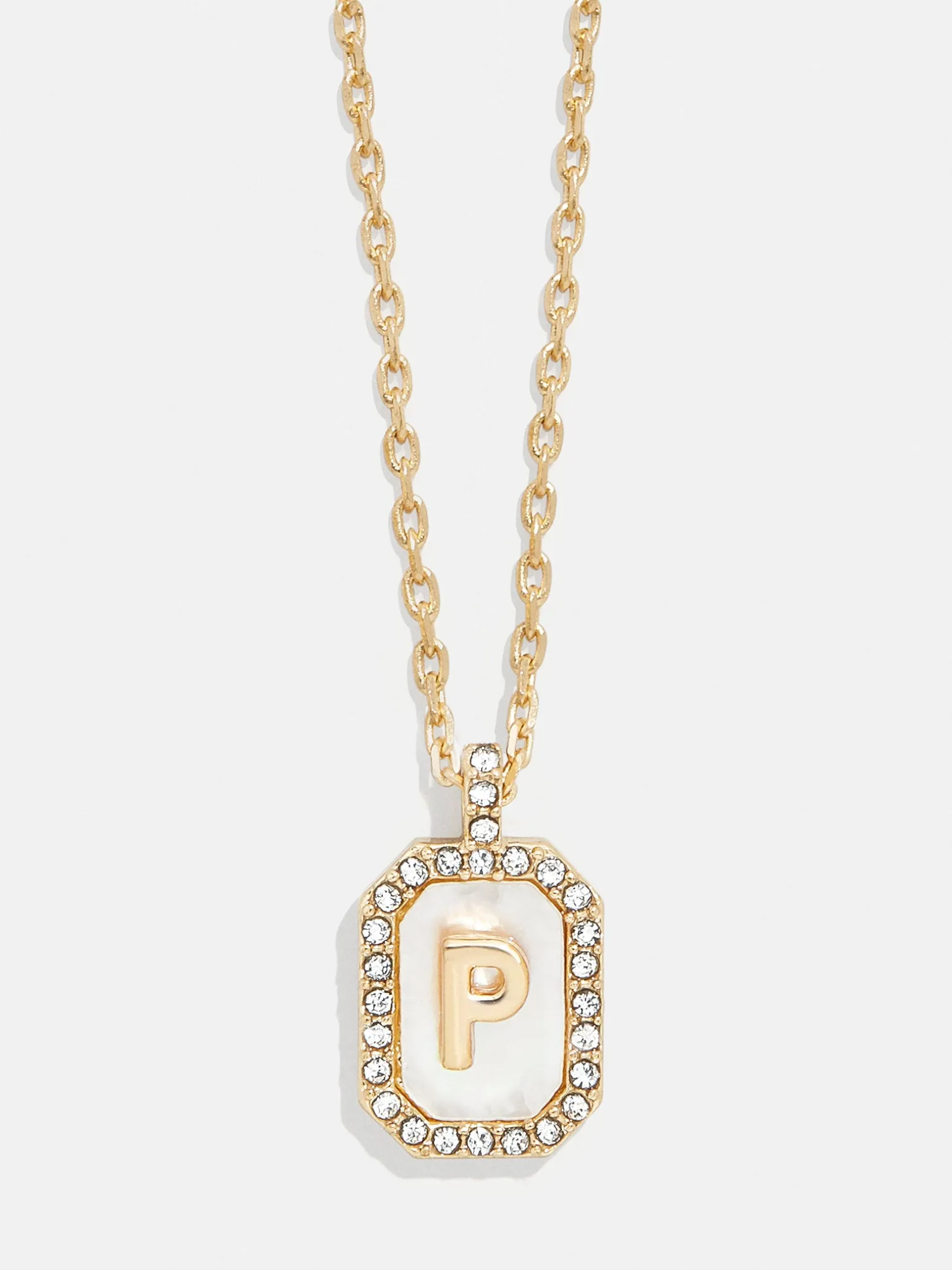 Gold & Mother of Pearl Initial Necklace - Mother Of Pearl