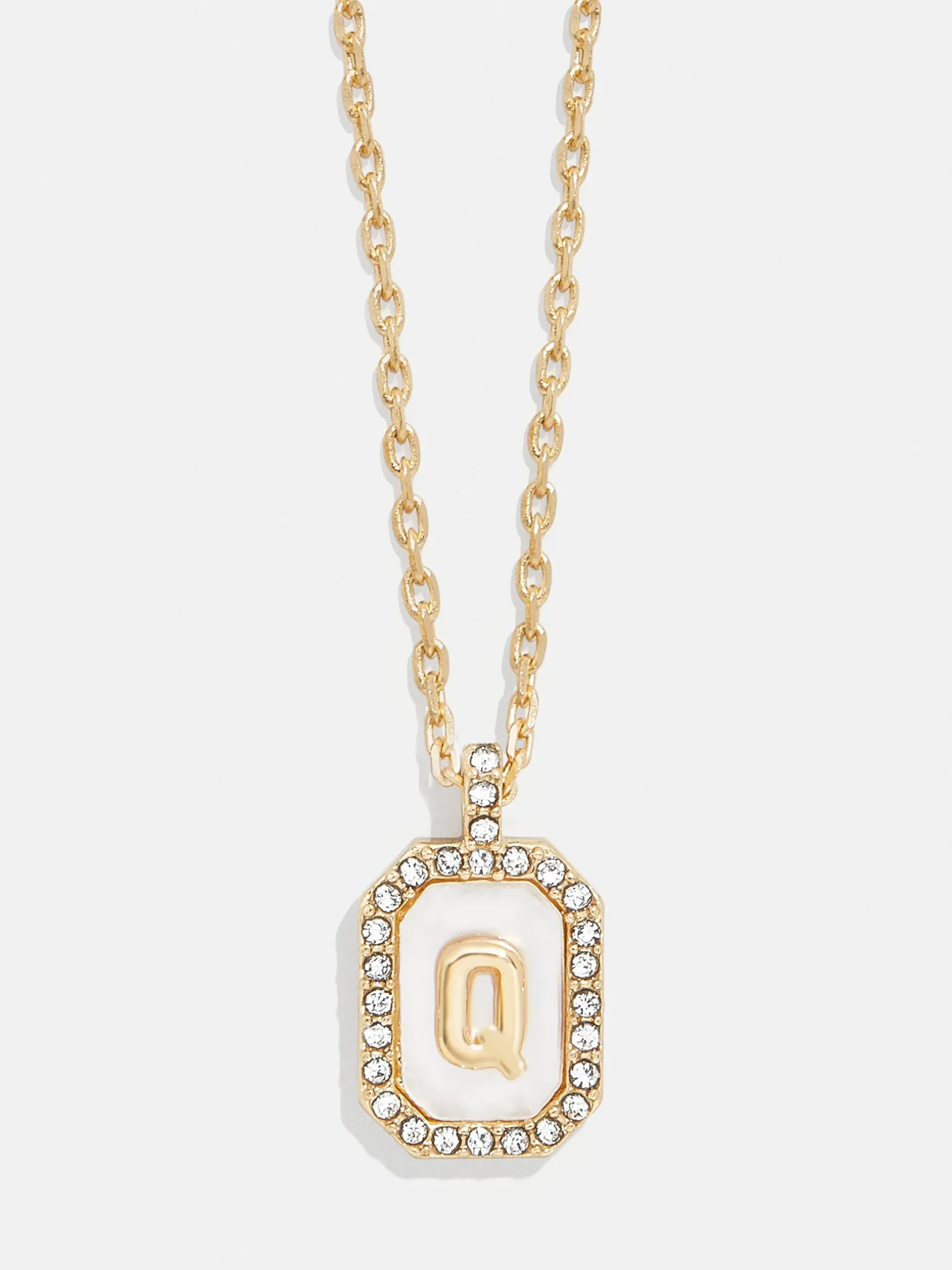 Gold & Mother of Pearl Initial Necklace - Mother Of Pearl