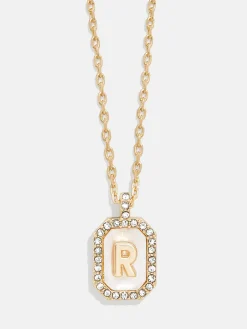 Gold & Mother of Pearl Initial Necklace - Mother Of Pearl