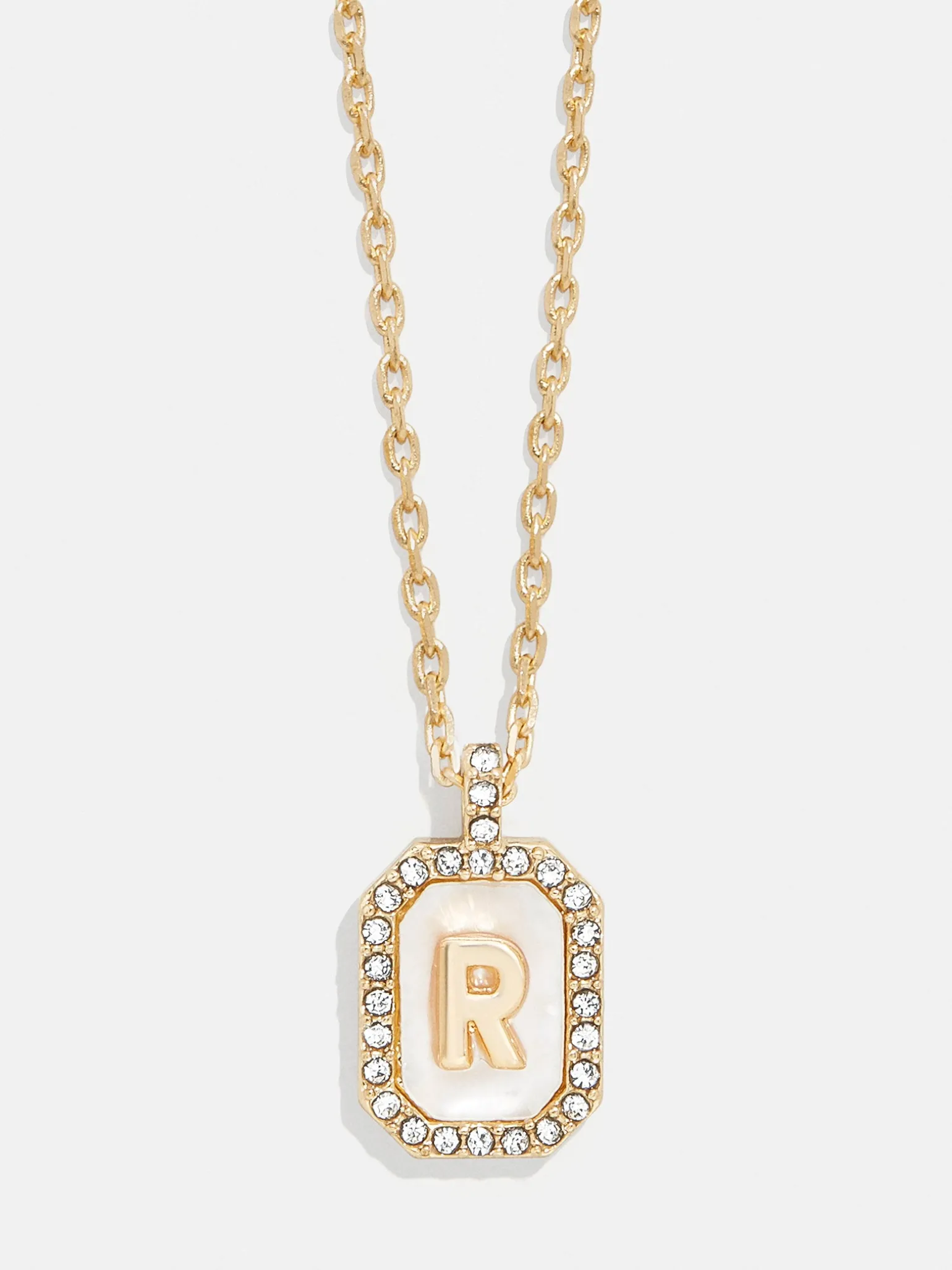 Gold & Mother of Pearl Initial Necklace - Mother Of Pearl