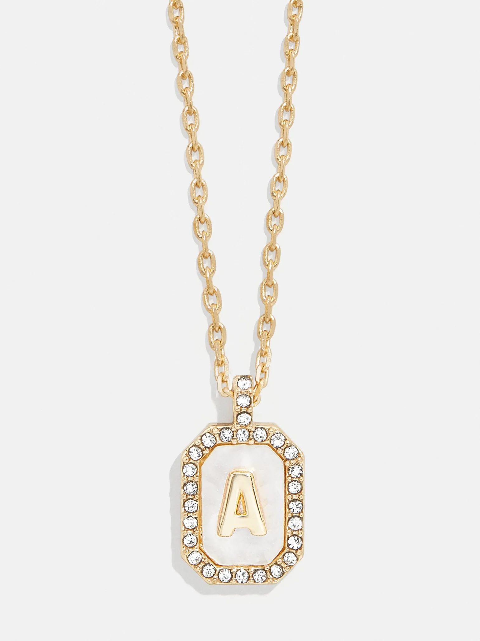 Gold & Mother of Pearl Initial Necklace - Mother Of Pearl