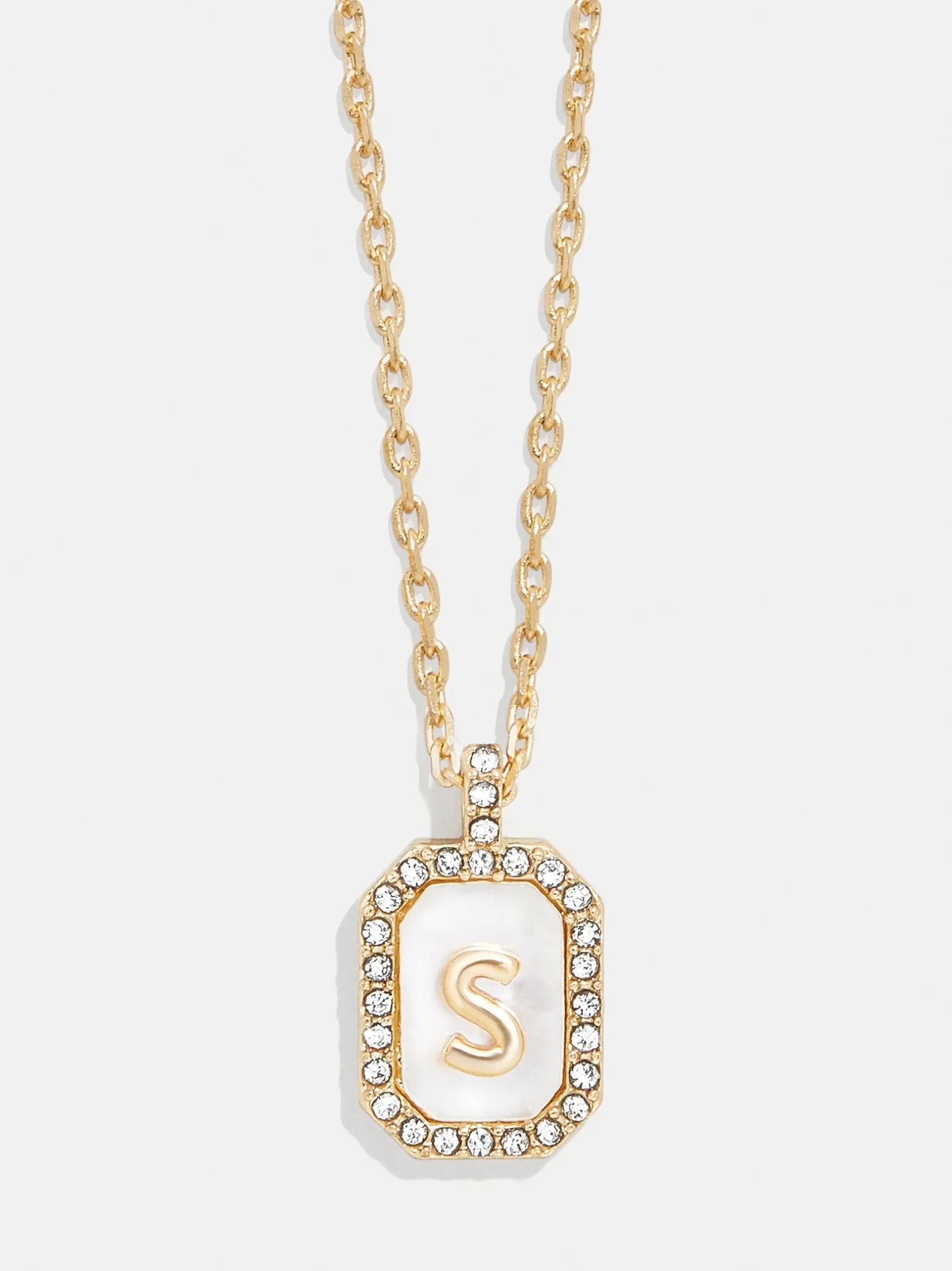 Gold & Mother of Pearl Initial Necklace - Mother Of Pearl