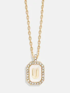 Gold & Mother of Pearl Initial Necklace - Mother Of Pearl