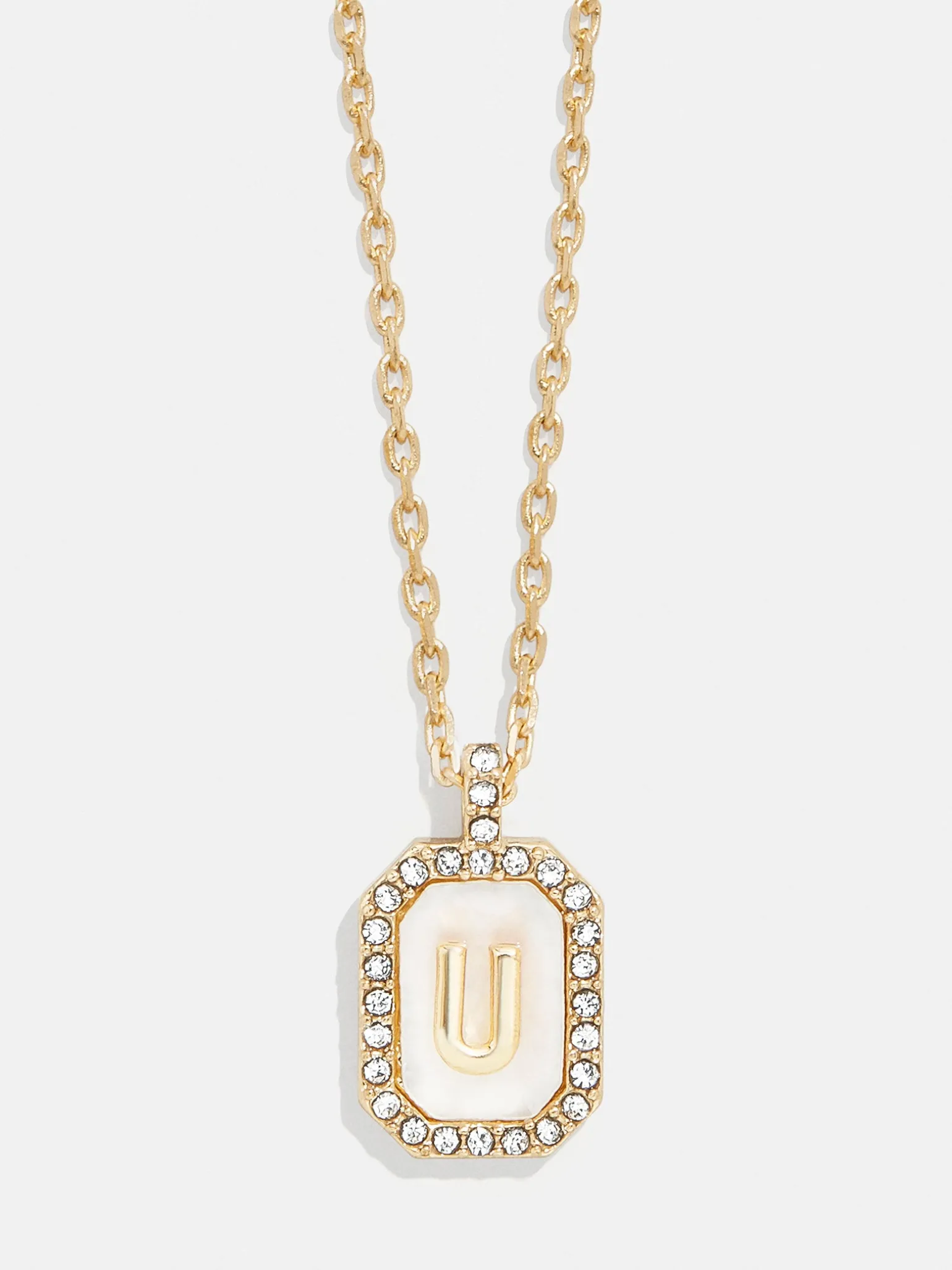 Gold & Mother of Pearl Initial Necklace - Mother Of Pearl