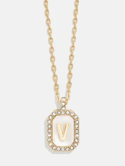 Gold & Mother of Pearl Initial Necklace - Mother Of Pearl