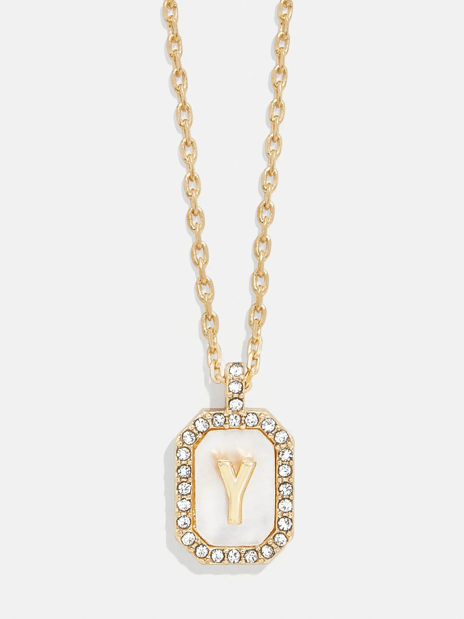 Gold & Mother of Pearl Initial Necklace - Mother Of Pearl