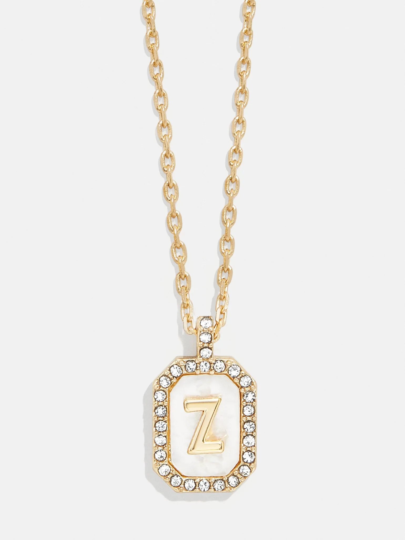 Gold & Mother of Pearl Initial Necklace - Mother Of Pearl