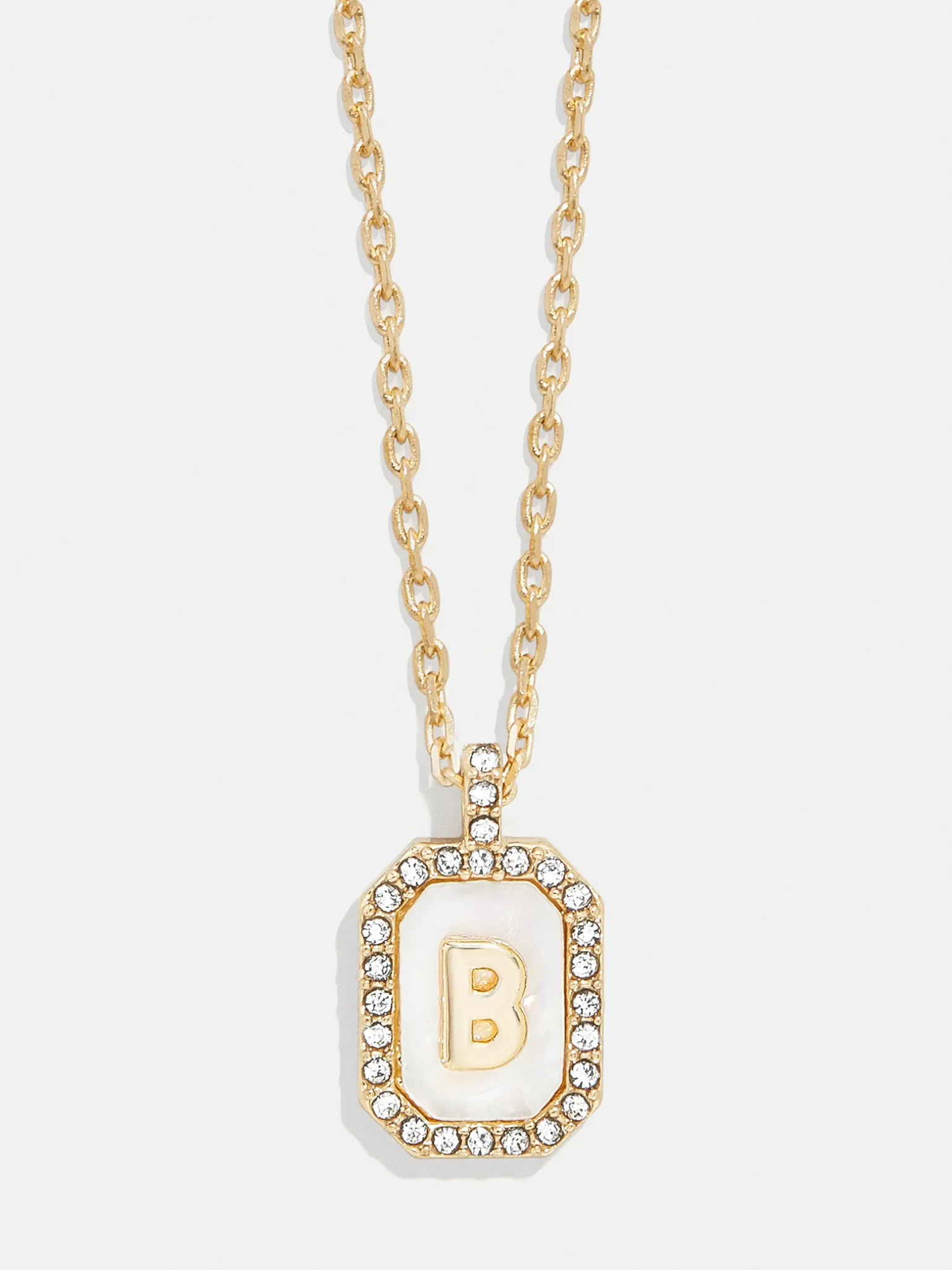 Gold & Mother of Pearl Initial Necklace - Mother Of Pearl