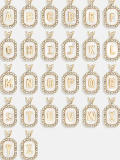 Gold & Mother of Pearl Initial Necklace - Mother Of Pearl