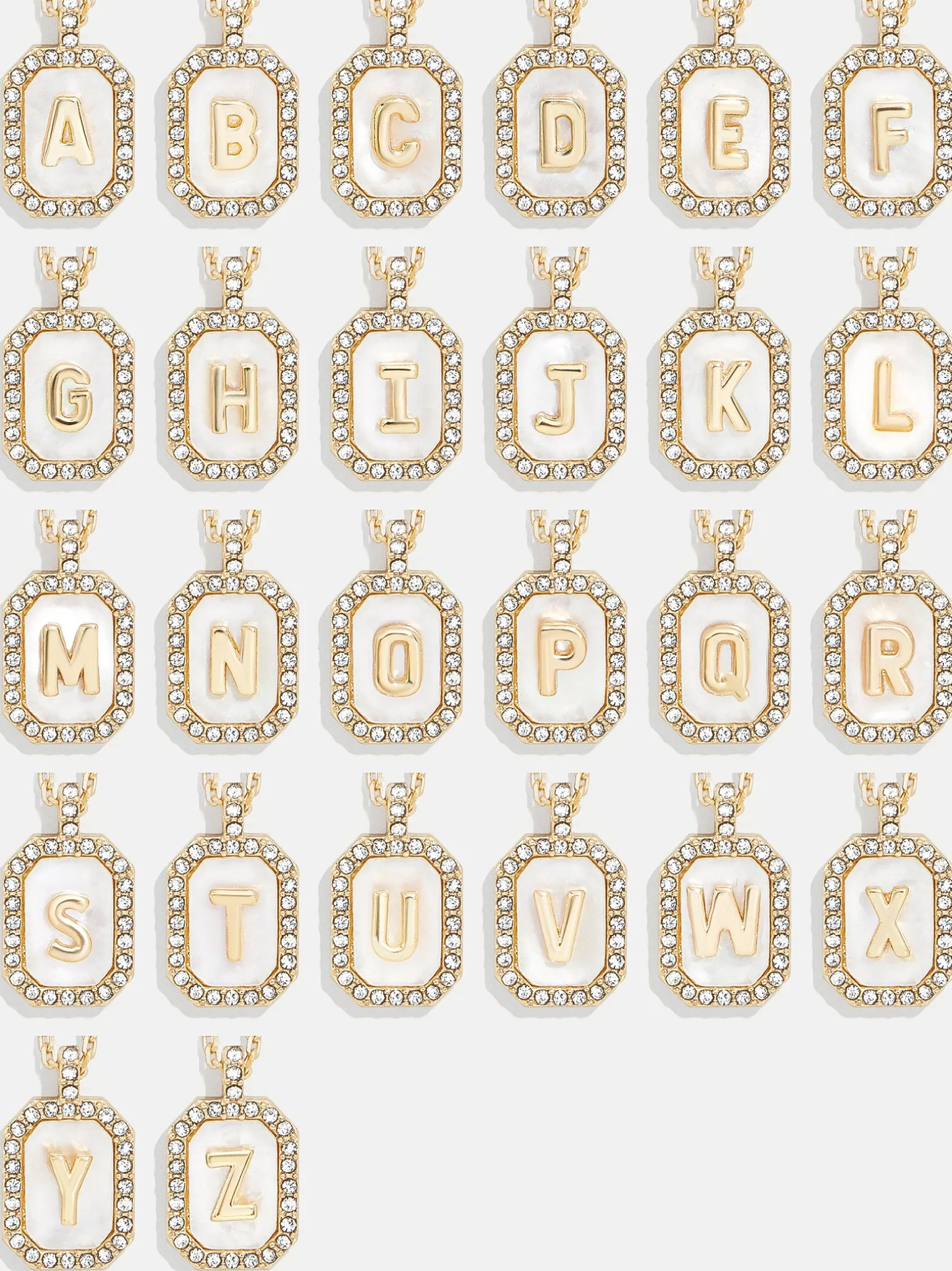 Gold & Mother of Pearl Initial Necklace - Mother Of Pearl
