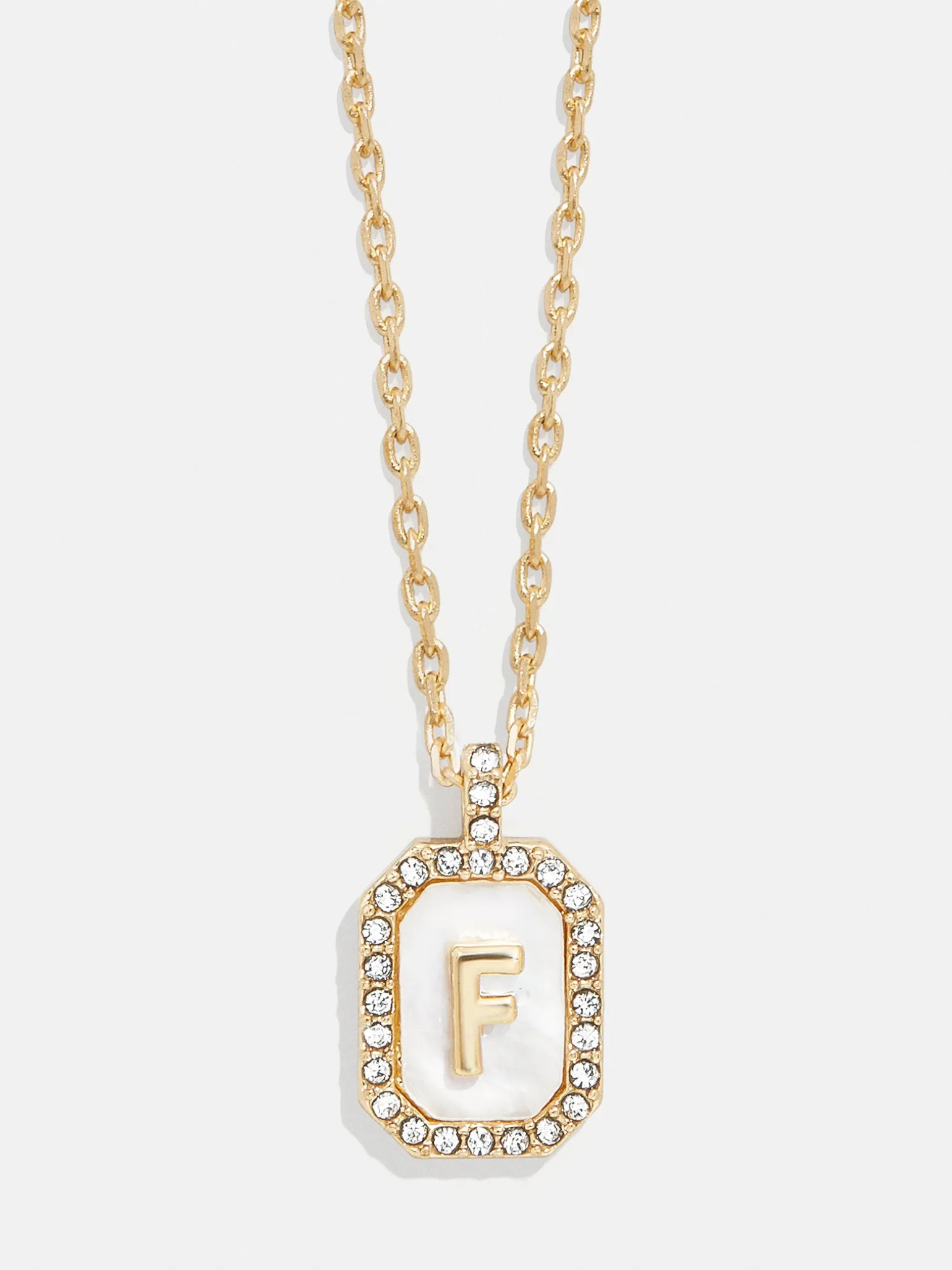 Gold & Mother of Pearl Initial Necklace - Mother Of Pearl