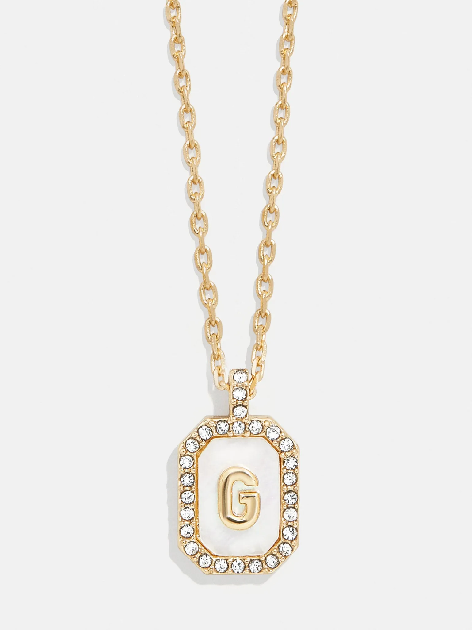Gold & Mother of Pearl Initial Necklace - Mother Of Pearl
