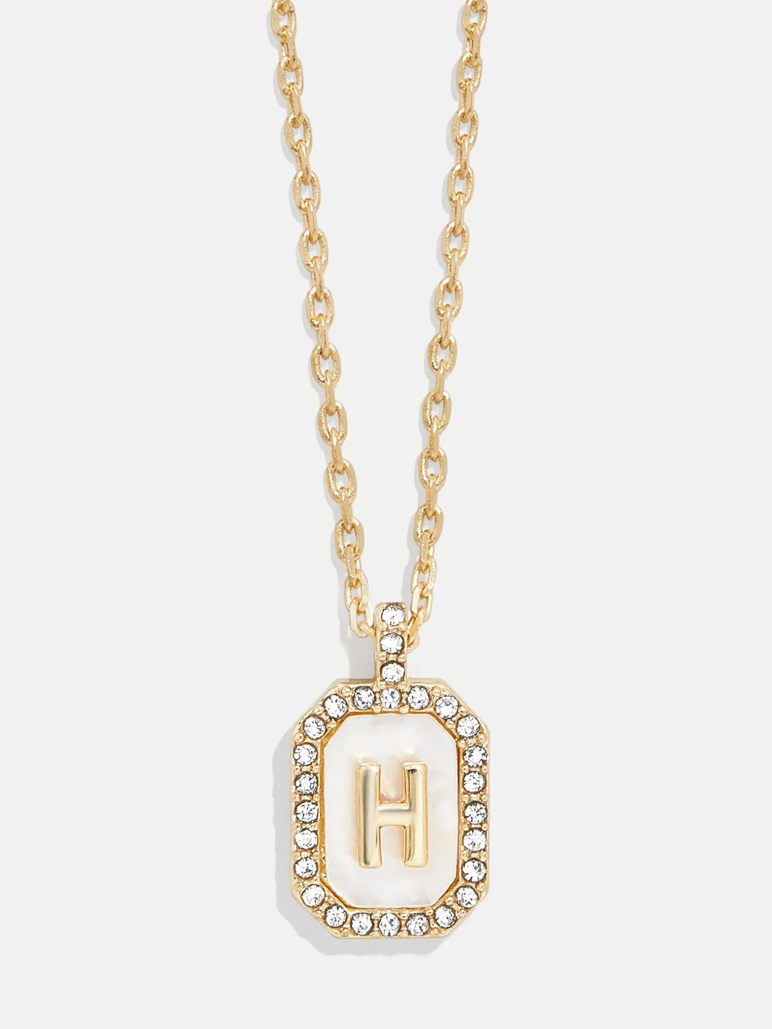 Gold & Mother of Pearl Initial Necklace - Mother Of Pearl