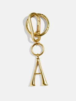 Gold Initial Enamel Bag Charm - A