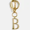 Gold Initial Enamel Bag Charm - B