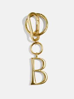 Gold Initial Enamel Bag Charm - B