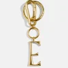 Gold Initial Enamel Bag Charm - E