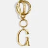 Gold Initial Enamel Bag Charm - G