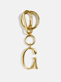 Gold Initial Enamel Bag Charm - G