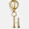 Gold Initial Enamel Bag Charm - H