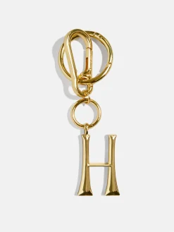 Gold Initial Enamel Bag Charm - H