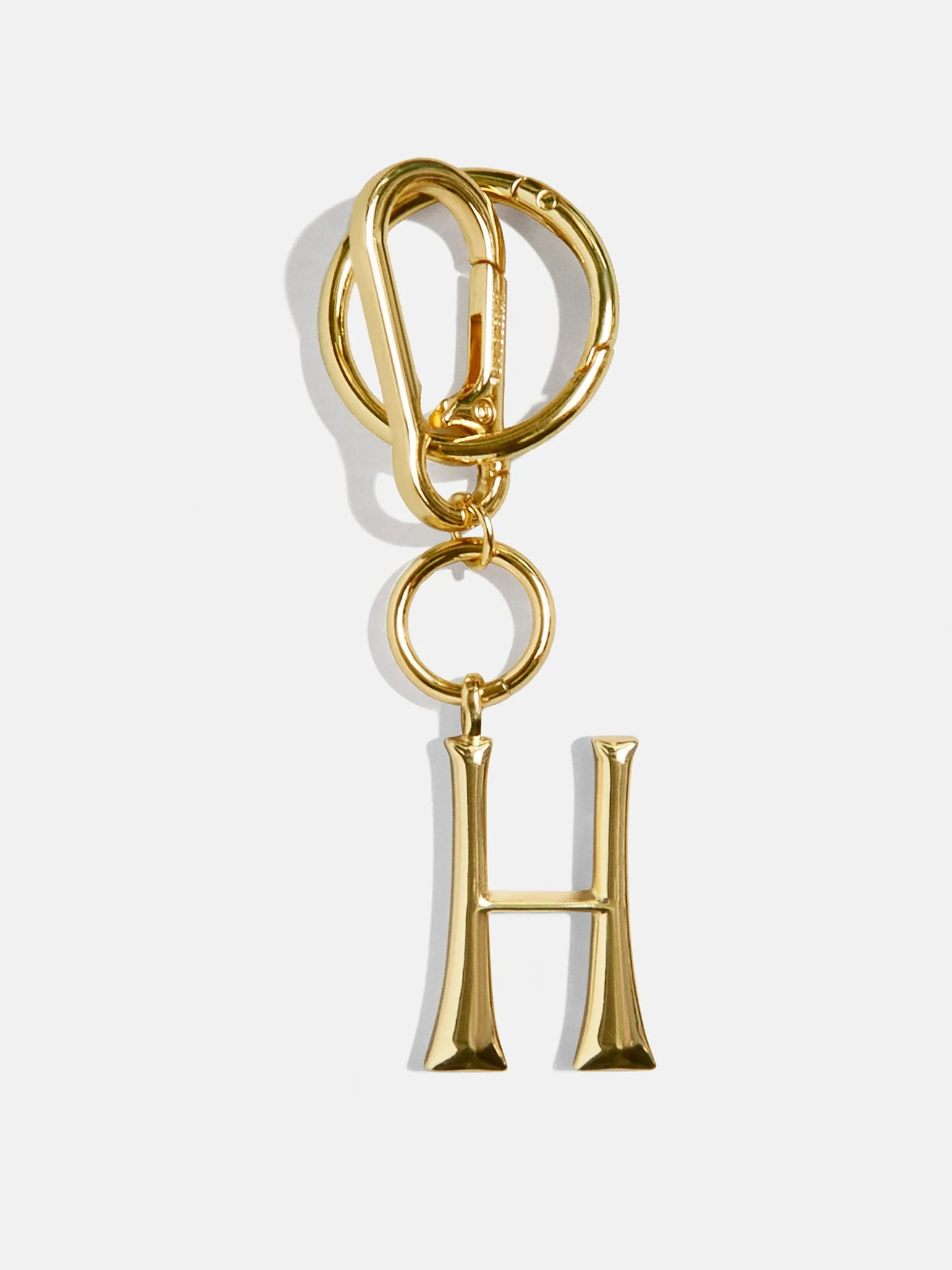 Gold Initial Enamel Bag Charm - H
