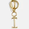 Gold Initial Enamel Bag Charm - I