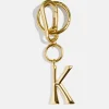 Gold Initial Enamel Bag Charm - K