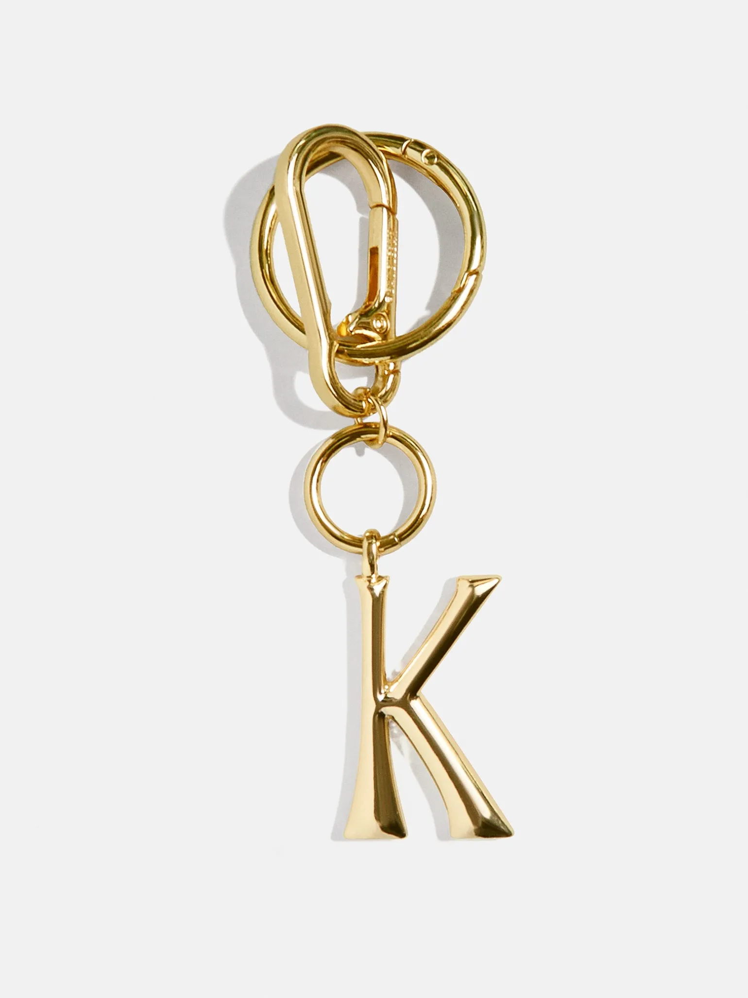 Gold Initial Enamel Bag Charm - K