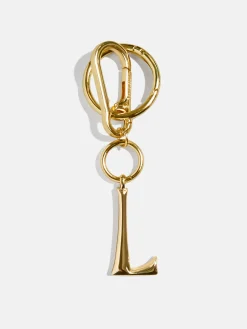 Gold Initial Enamel Bag Charm - L