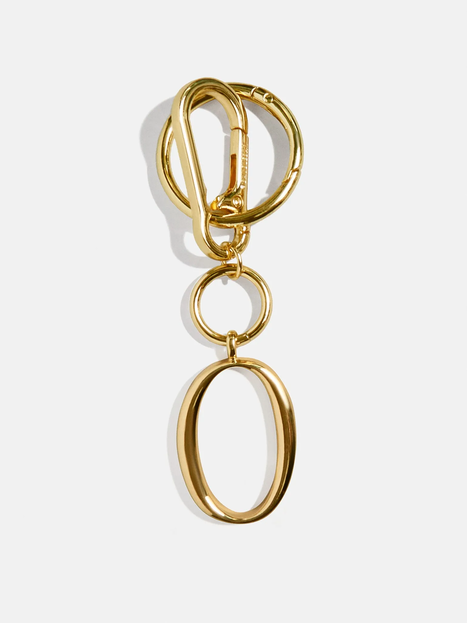 Gold Initial Enamel Bag Charm - O