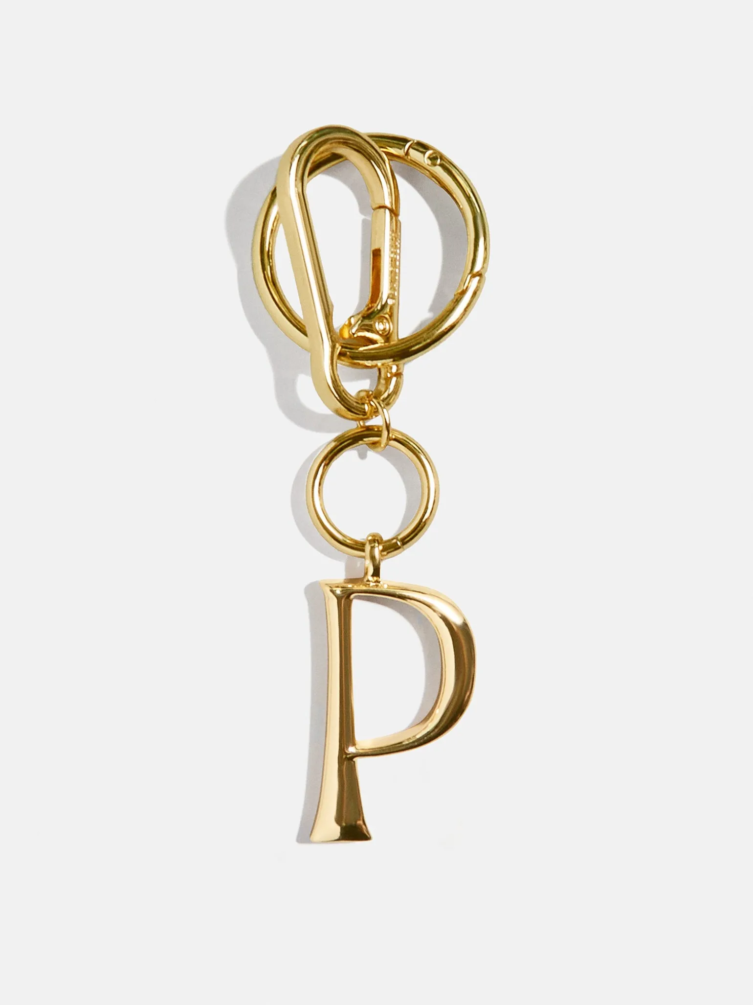 Gold Initial Enamel Bag Charm - P