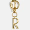 Gold Initial Enamel Bag Charm - R