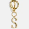 Gold Initial Enamel Bag Charm - S
