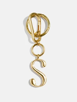 Gold Initial Enamel Bag Charm - S