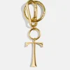 Gold Initial Enamel Bag Charm - T
