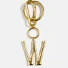 Gold Initial Enamel Bag Charm - W