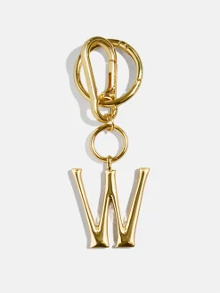 Gold Initial Enamel Bag Charm - W