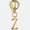 Gold Initial Enamel Bag Charm - Z