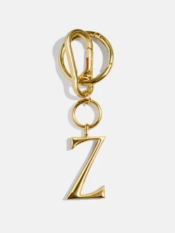 Gold Initial Enamel Bag Charm - Z