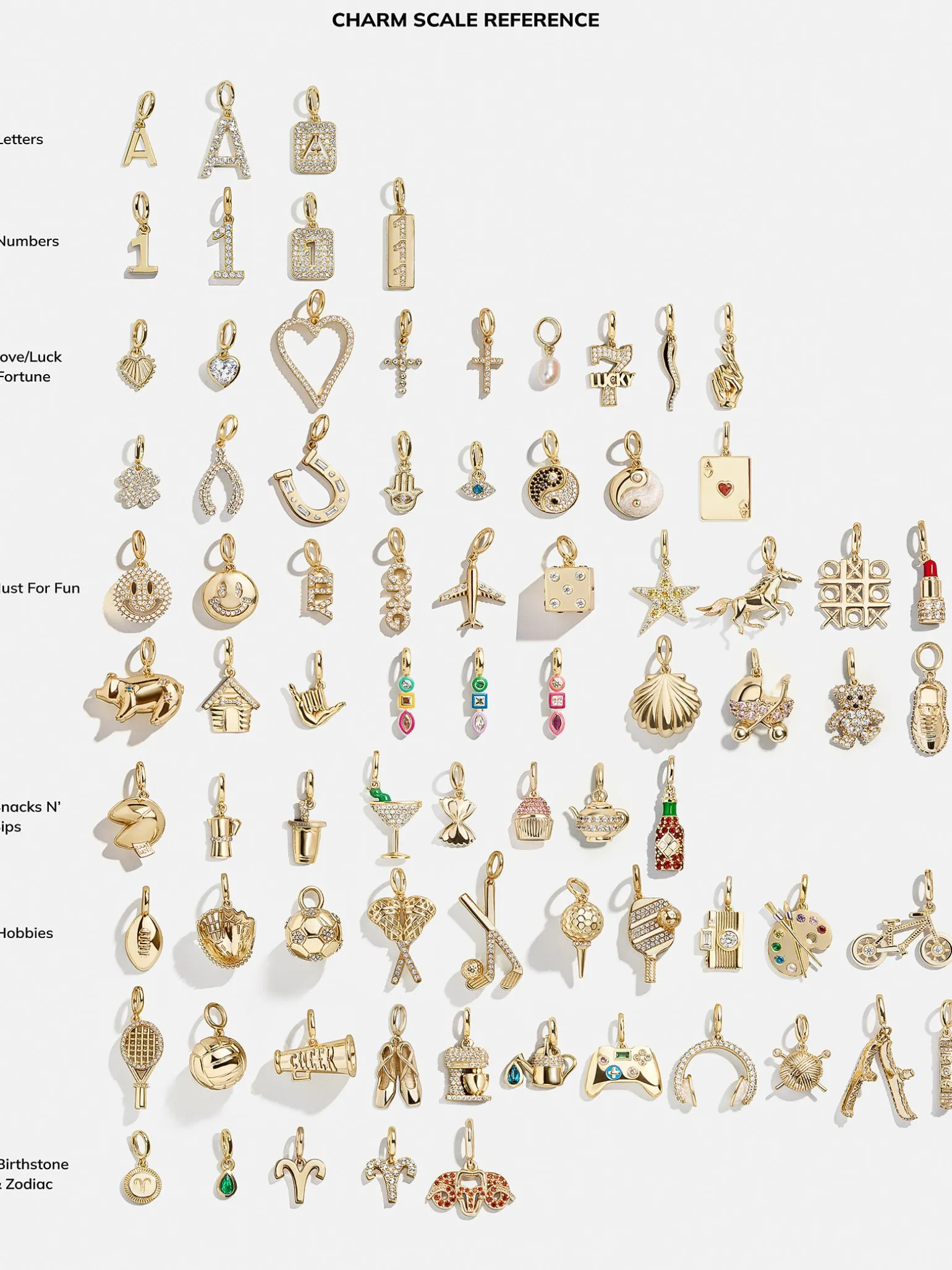 Gold Number Cluster Charm - 6