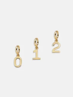 Gold Number Cluster Charm - 0