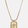 Grace Cross Pendant Necklace - Gold/Pavé