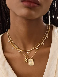 Grace Cross Pendant Necklace - Gold/Pavé