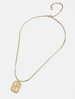 Grace Cross Pendant Necklace - Gold/Pavé