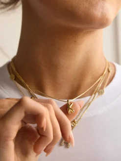 Gwen Mini Bubble Initial Necklace - Gold