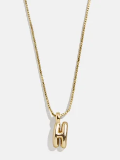 Gwen Mini Bubble Initial Necklace - Gold