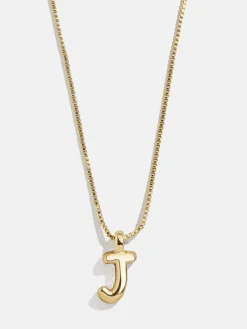 Gwen Mini Bubble Initial Necklace - Gold