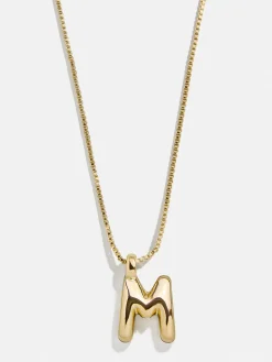 Gwen Mini Bubble Initial Necklace - Gold