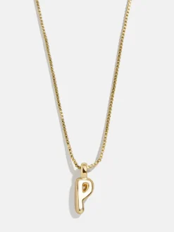 Gwen Mini Bubble Initial Necklace - Gold